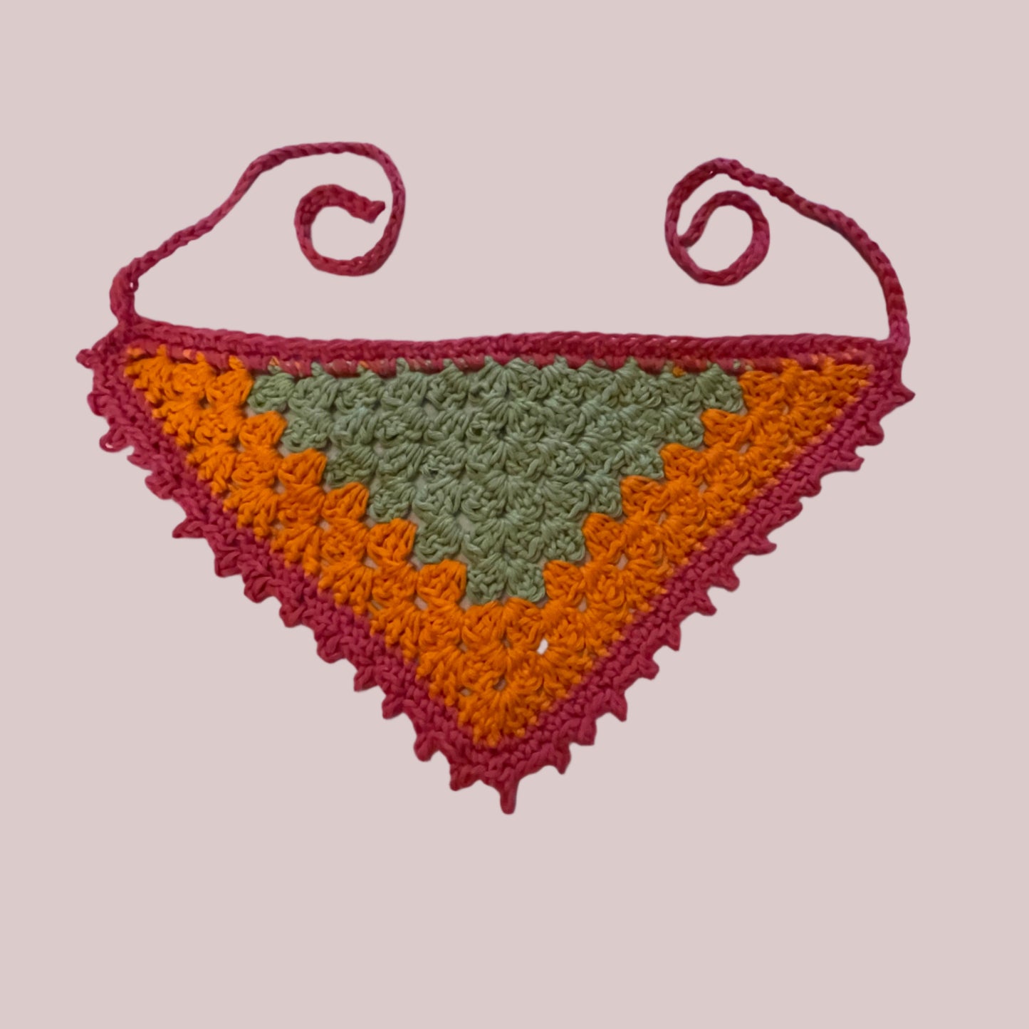 Crochet Odd Ball Hair Head Bandannas Scarf - Picot Edge