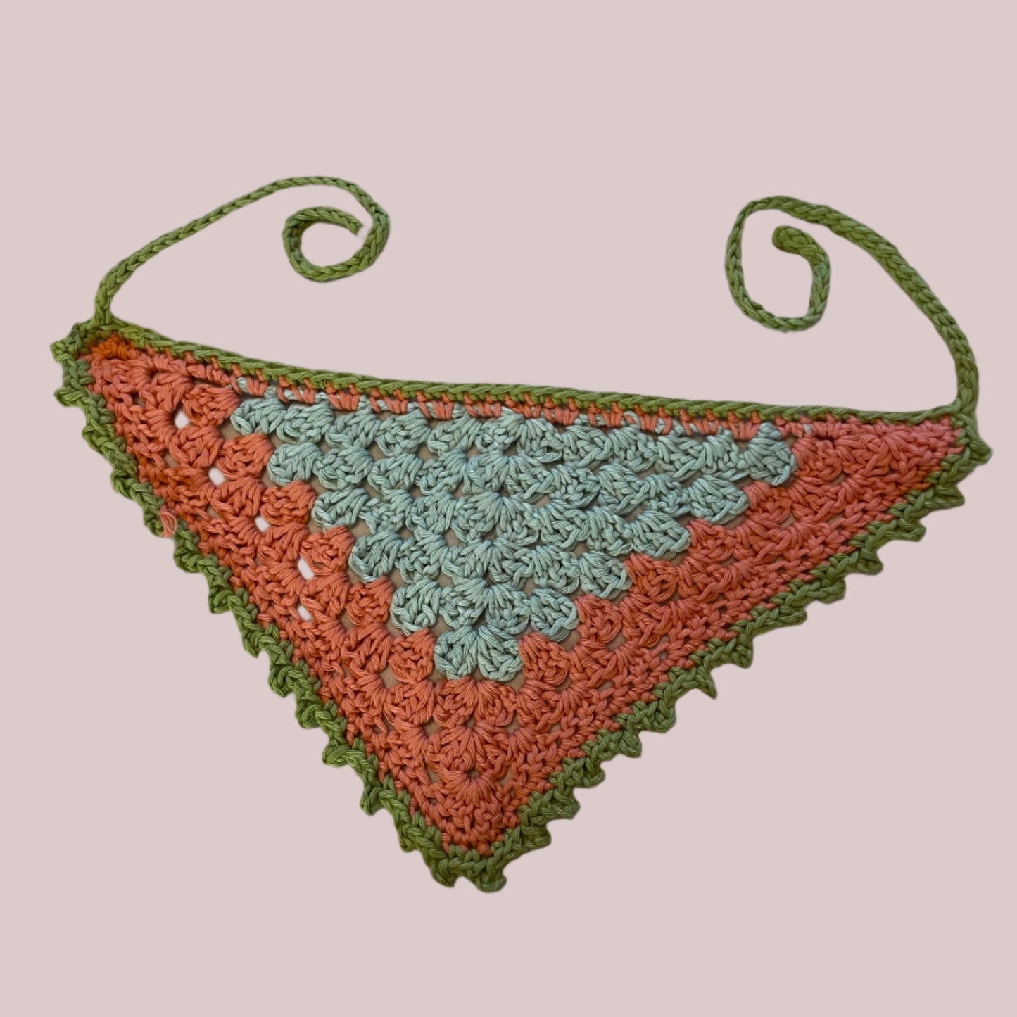 Crochet Odd Ball Hair Head Bandannas Scarf - Picot Edge
