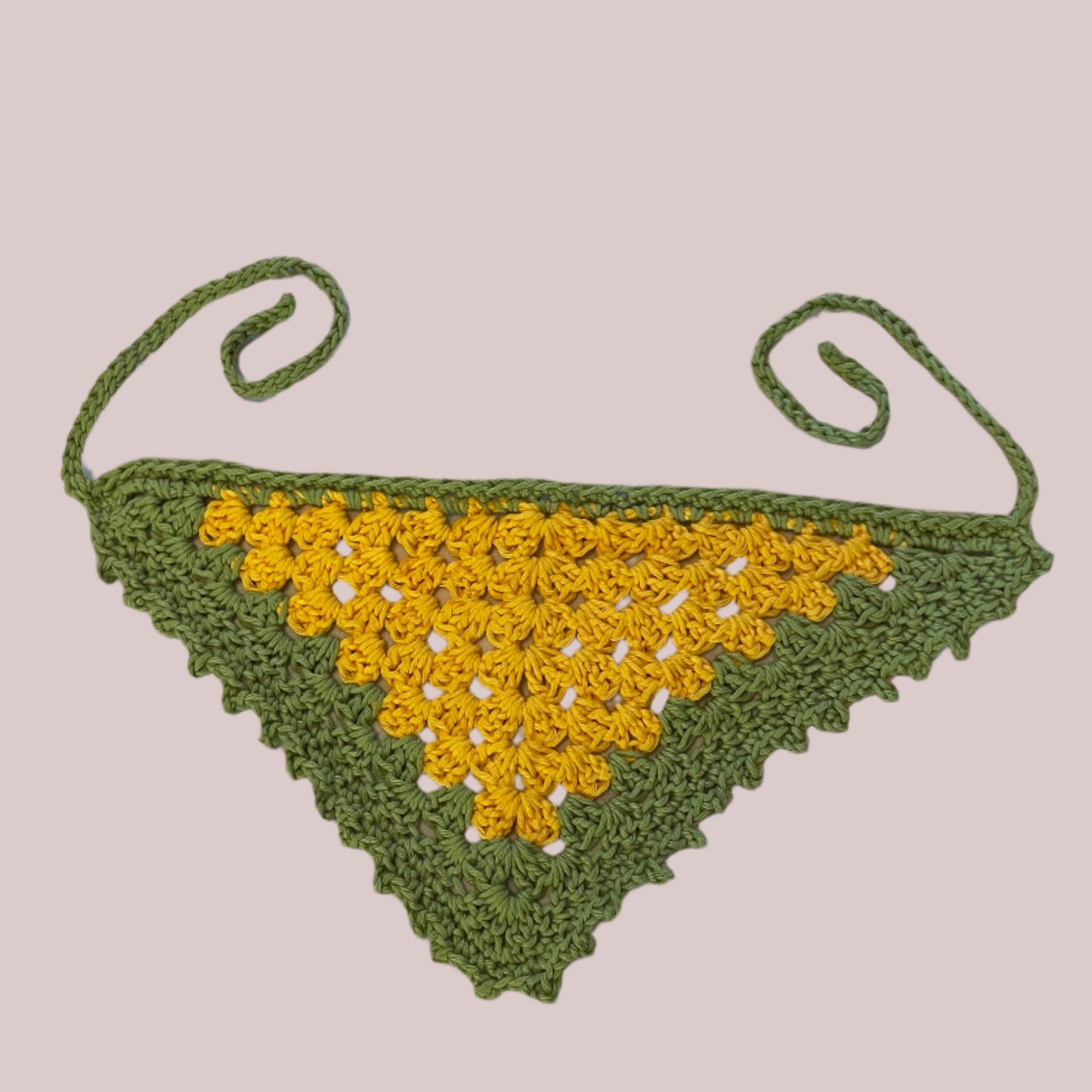 Crochet Odd Ball Hair Head Bandannas Scarf - Picot Edge