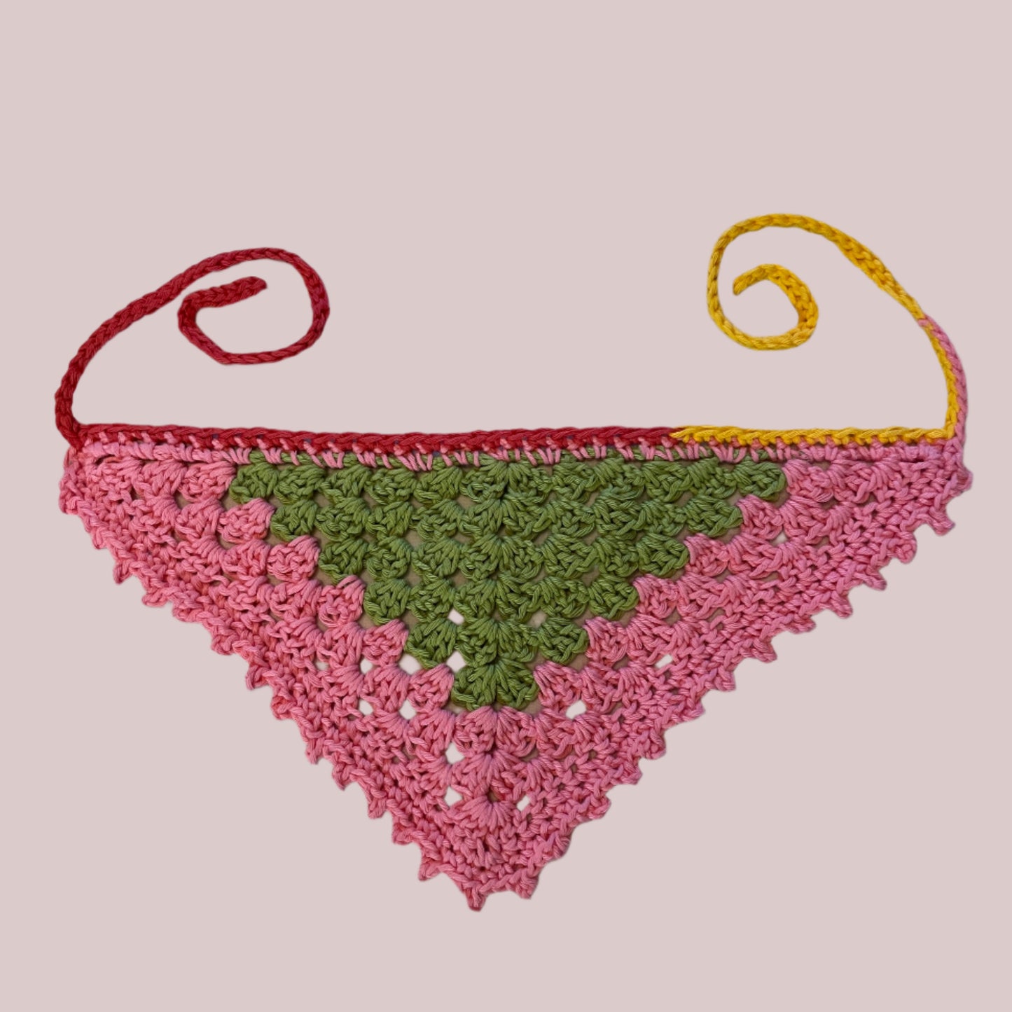 Crochet Odd Ball Hair Head Bandannas Scarf - Picot Edge
