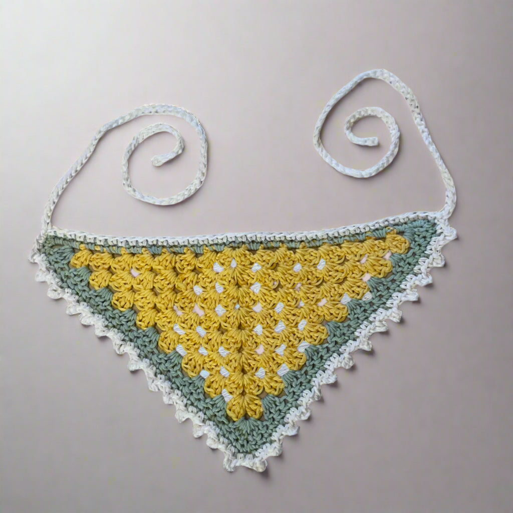 Crochet Odd Ball Hair Head Bandannas Scarf - Picot Edge