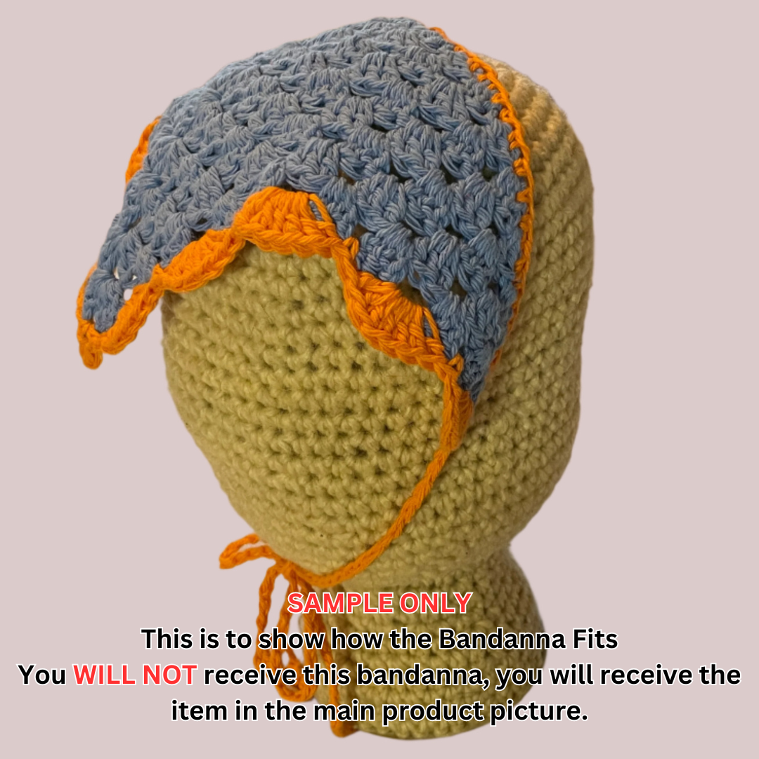 Crochet Odd Ball Hair Head Bandannas Scarf - Picot Edge