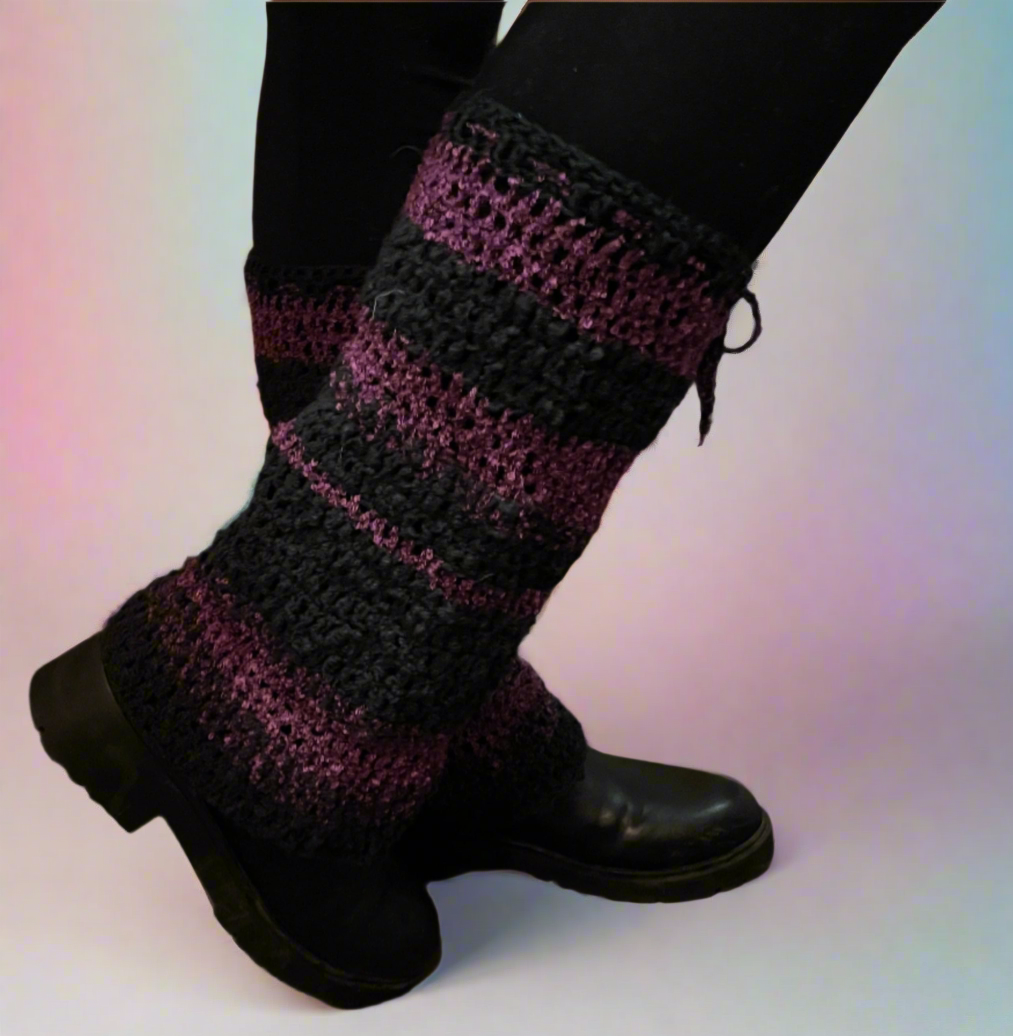 Crochet Striped Legwarmers